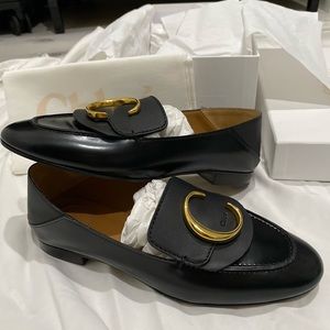 CHLOE Black Calfskin Loafers